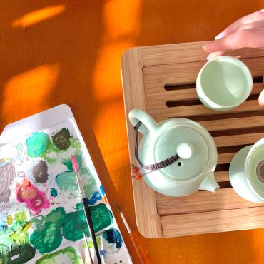 tea time while illustrating The Little Teacup book